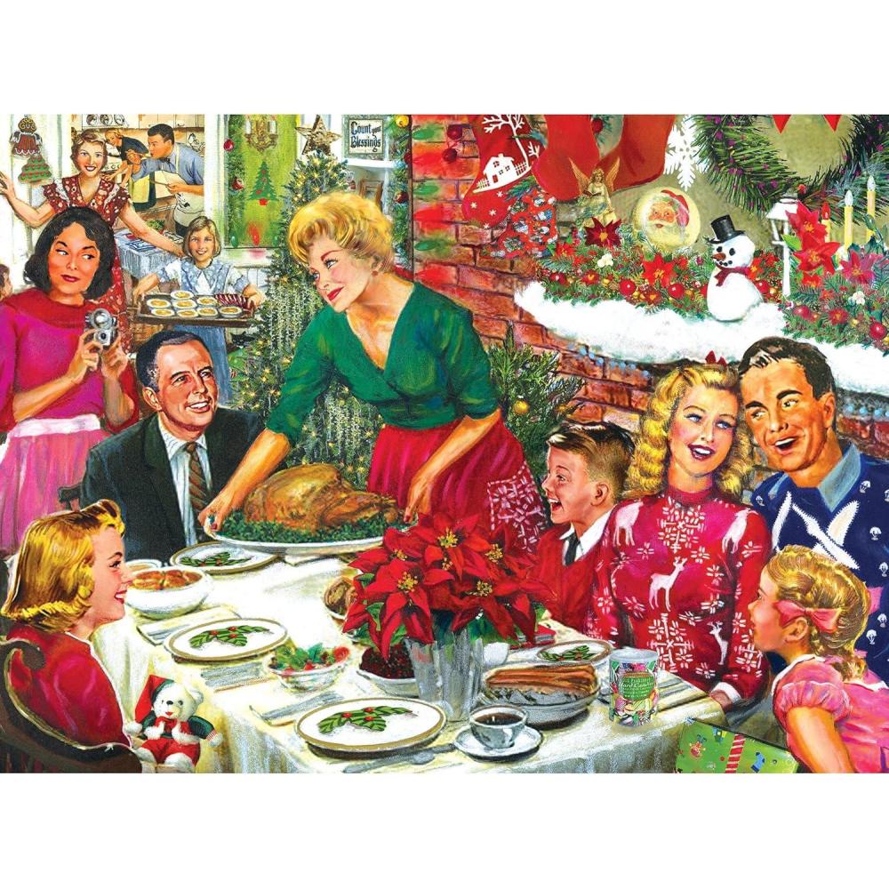 image:imageRoseArt Back to The Past Christmas Dinner 750 Piece Jigsaw Puzzle for AdultsChristmas Dinner