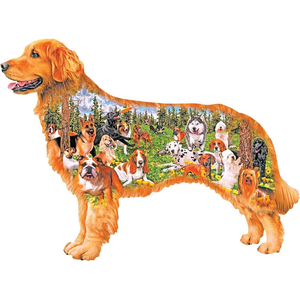 image:imageRoseArt  Big Shaped  Wolf II  350 Piece Jigsaw Puzzle for AdultsDog Park  350XL