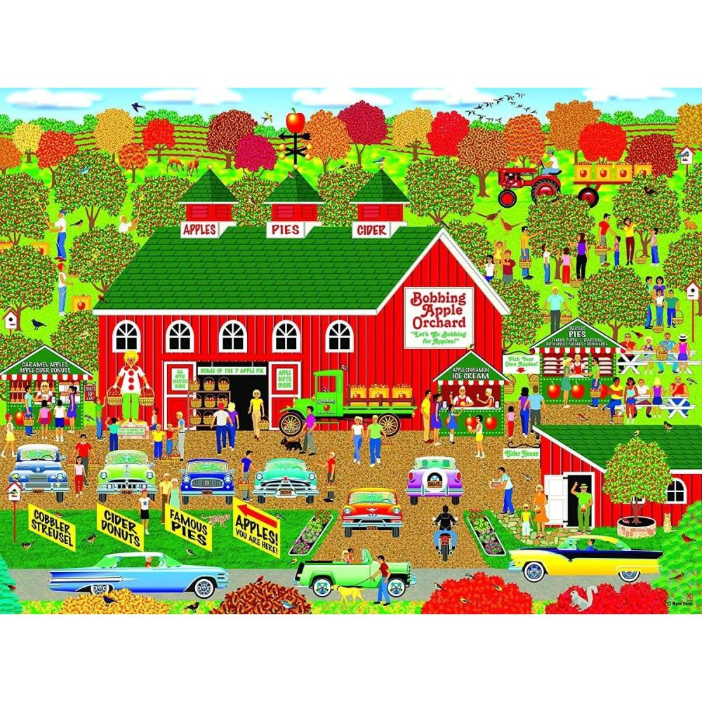 image:imageRoseArt  Home Country  Bobbing Apple Orchard Farm  1000 Piece Jigsaw Puzzle for Adults