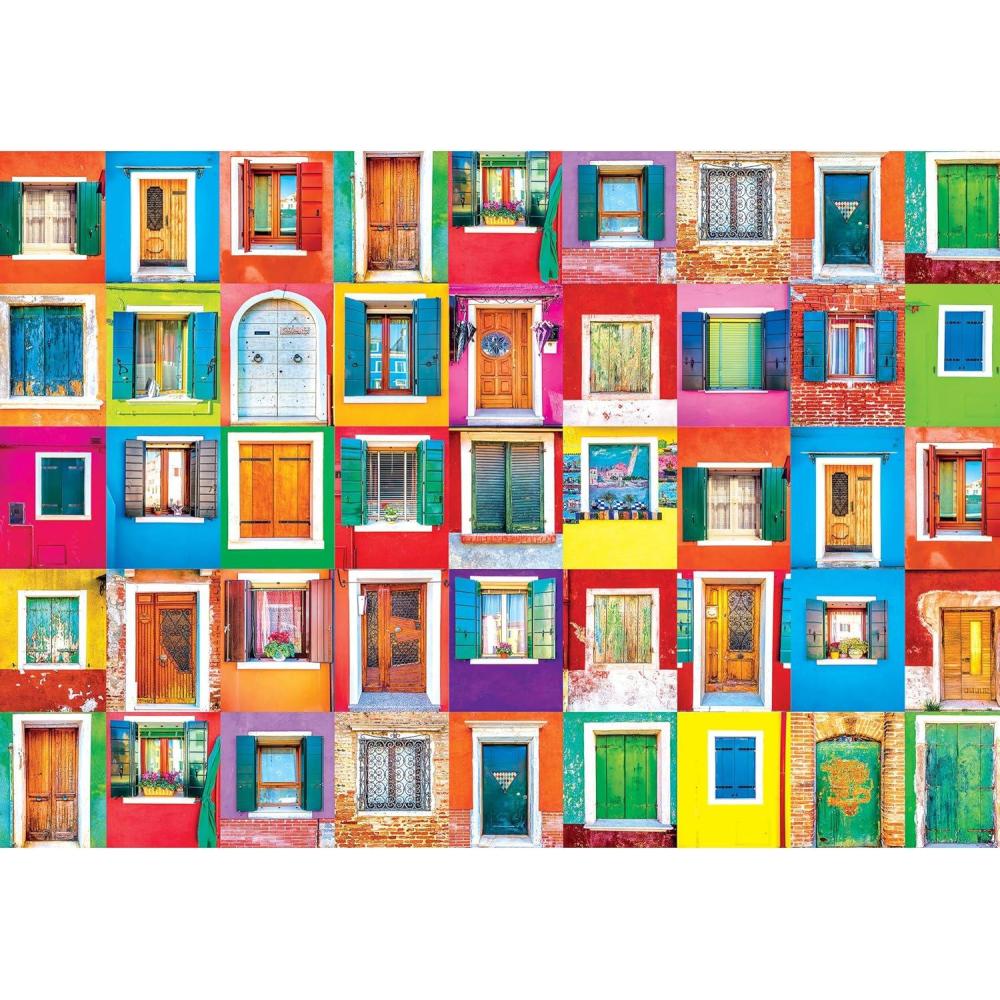image:imageRoseArt Kodak Premium Cinque Terre Riomaggiore Village Italy 1500 Piece Jigsaw Puzzle for AdultsColorful Windows and Doors