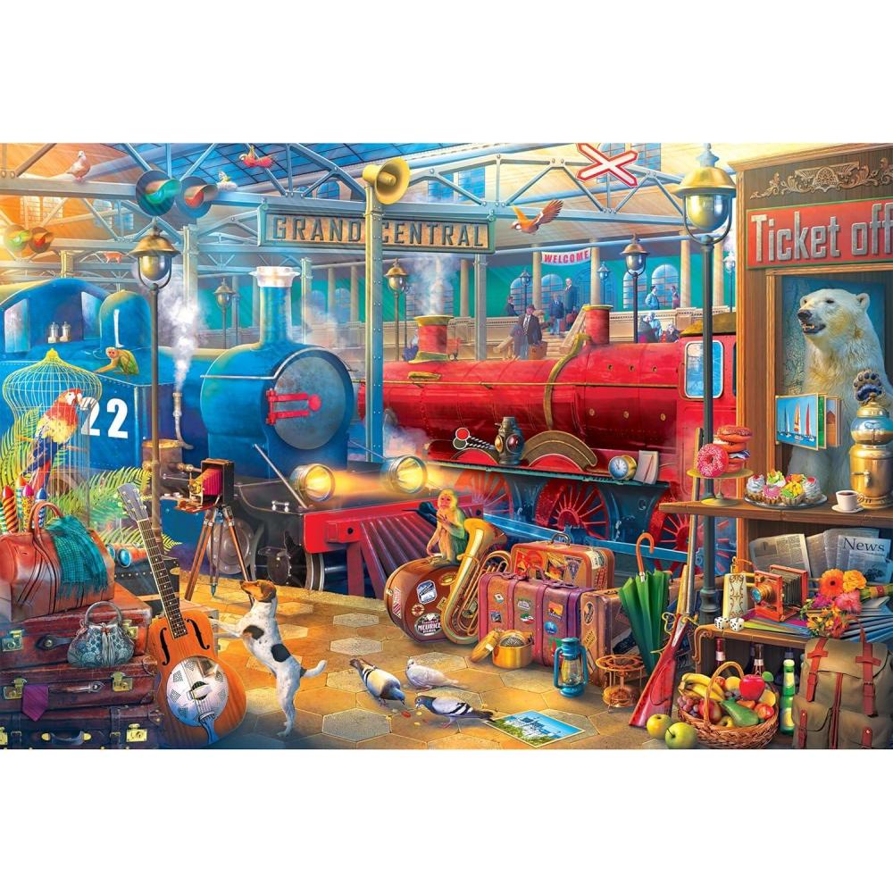 image:imageRoseArt  Kodak Premium Collector  Main Street Bakery  2000 Piece Jigsaw Puzzle for AdultsTrain Station