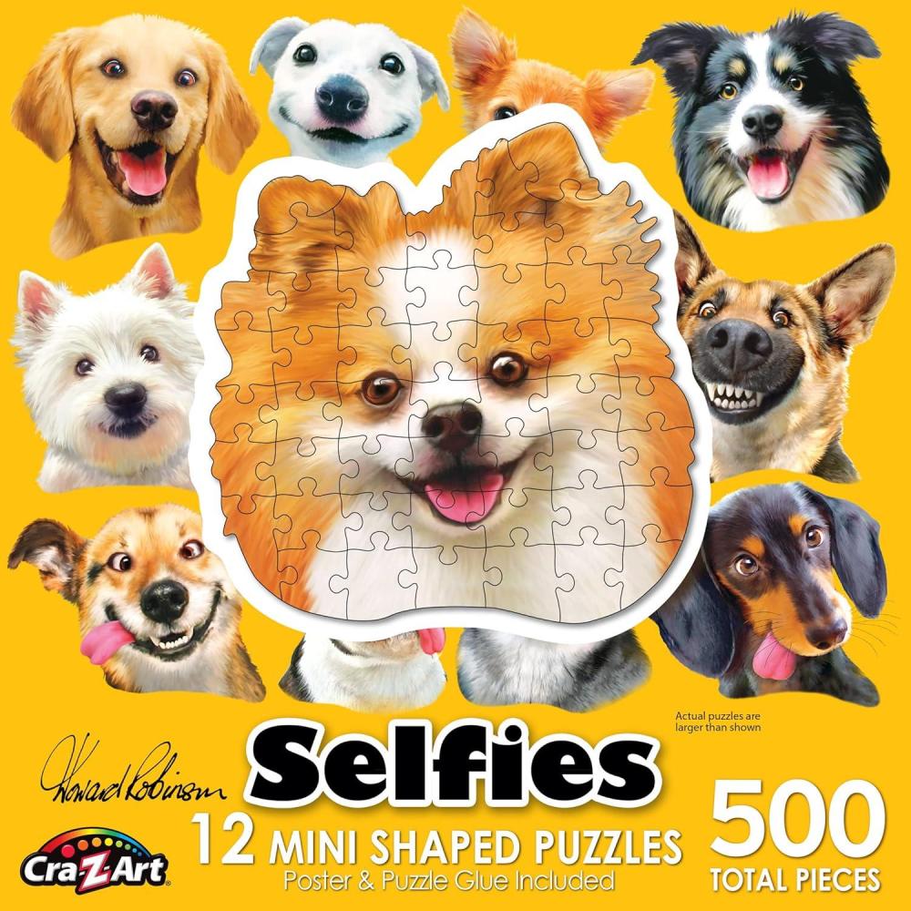 image:imageRoseArt  MiniShaped  Dog Selfies  500 Piece Jigsaw Puzzle for Adults