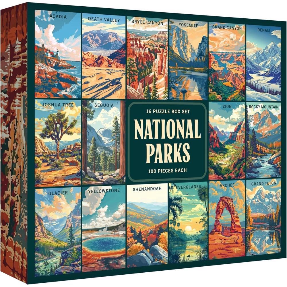 image:imageRoseArt  National Parks Box Set Jigsaw Puzzle  16 Puzzles Each 100 Pieces  1600 Pieces Total