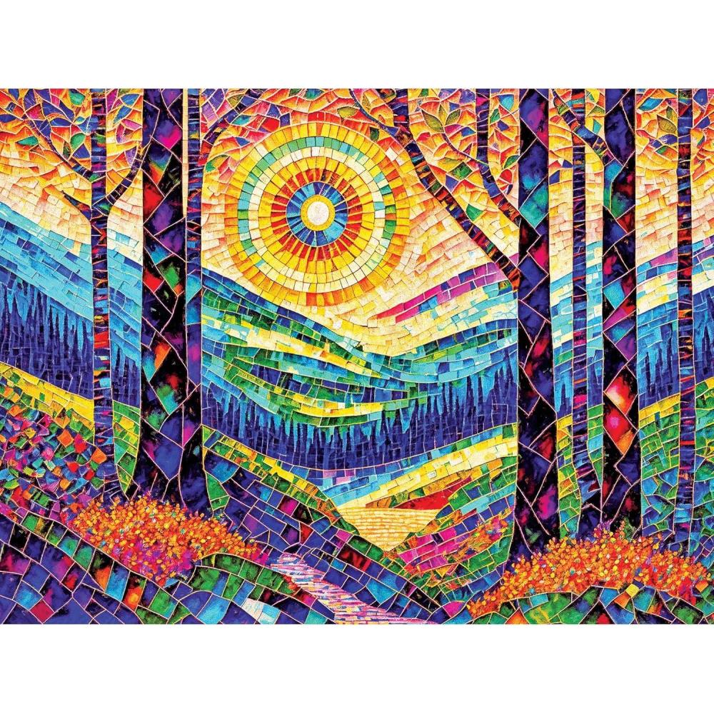 image:imageRoseArt Stained Glass The Sun Shines on Dreamland 300 Piece Jigsaw Puzzle for AdultsThe Sun Shines on Dreamland