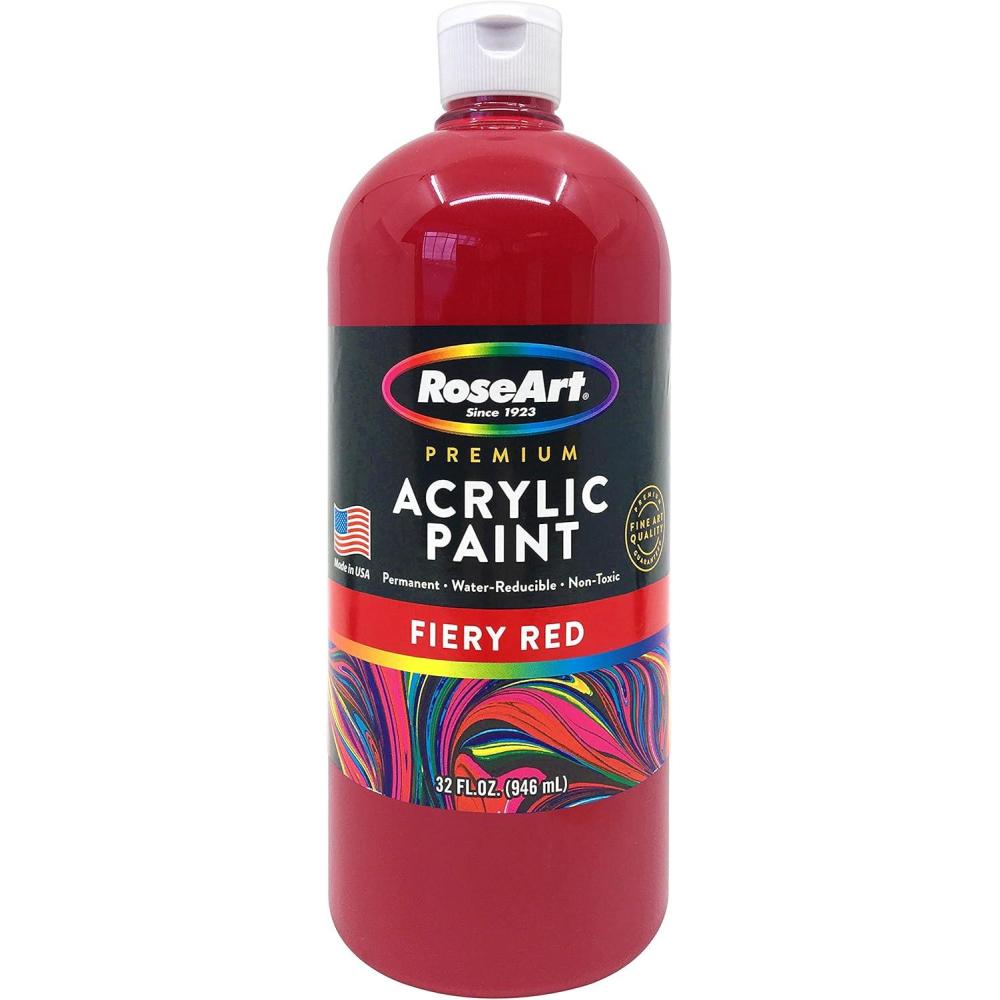 image:imageRoseArt Acrylic Paint Raven Black 32oz Bottle Acrylic Paint for School Projects Arts amp Crafts Drawing amp PaintingRed