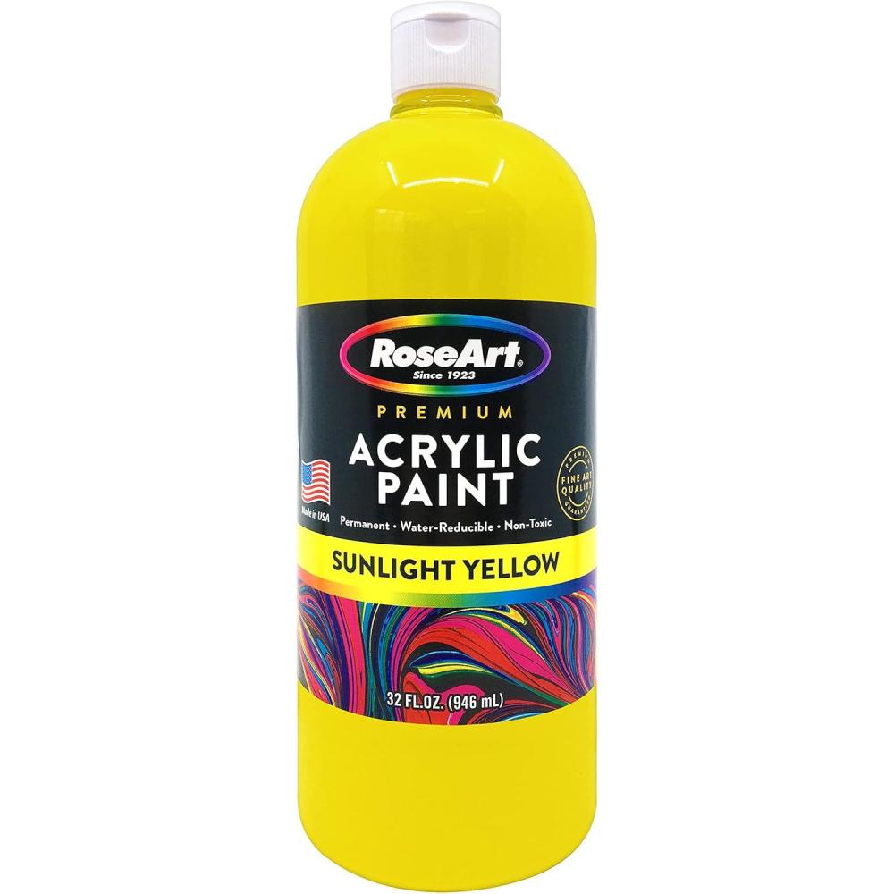 image:imageRoseArt Acrylic Paint Raven Black 32oz Bottle Acrylic Paint for School Projects Arts amp Crafts Drawing amp PaintingYellow