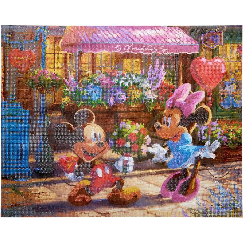 image:imageRoseArt Disney Dreams Thomas Kinkade Diamond Art Painting Kits  Beauty and The Beast Falling in Love Scene DIY Diamond Jewel by Number Art 20 x 16 Horizontal Canvas with Wooden Display HangerMickey  Minnie
