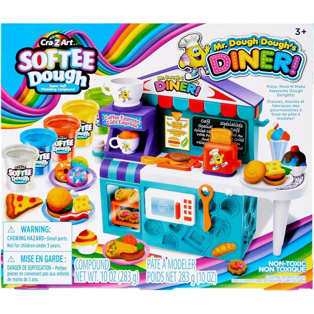 image:imageSoftee Dough Mr Dough Doughs Diner Playset Create Mini Diner Food Treats Ages 3 and Up