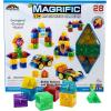 Cra-Z-Art Magrific 3D Magnetic Blocks 28 Piece Set – Colorful Magnet Building Tiles with 3D Blocks, Vehicle Wheels – STEM Skills