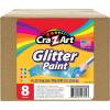 Cra-Z-Art Washable Glitter Paint Bulk Pack 8ct, Assorted Colors 4oz each bottle(Glitter 8 ounce)