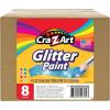 Cra-Z-Art Washable Kids Finger Paint Bulk Pack 8ct, Assorted Colors 4oz each bottle(Glitter 8 ounce)