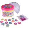 Cra-Z-Slimy 60147 Slimy Topper Jars Power Multicoloured Pre Made Fluffy Slime with Flower Themed Puffy Charms and Sequins