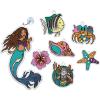 Disney The Little Mermaid 2-in 1 Sparkling Window Art Kit Makes 8 Sparkling Sun Catchers and Window Stickers, Ages 6 and Up