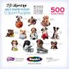 RoseArt – 13 Mini-Shaped – Pups in Cups – 500 Piece Jigsaw Puzzle for Kids and Adults(Sports Pups)