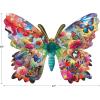 RoseArt – Big Shaped Butterfly Jigsaw Puzzle – 500 Pieces Colorful Nature Design, 27″ x 20″ Finished Size, Made in USA, Gift for Adults and Puzzle Lovers