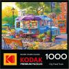 RoseArt Kodak Premium City Food Truck 1000 Piece Jigsaw Puzzle, Vibrant Restaurant Scene – Made in USA