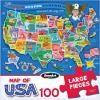 RoseArt Map of USA Puzzle for Kids – 100 Large Pieces, 24″ x 18″ – Educational United States Puzzle with Fun State Illustrations – Made in USA – Learning Toy for Ages 6+