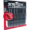 RoseArt Stealth Retractable 4 Count Medium 0.7MM Gel Pen with Comfort Grip, 4 Classic Colors, 2 Black, 1 Blue,1 Red, No Smear, No Bleed(12 count)