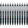 RoseArt Stealth Retractable 4 Count Medium 0.7MM Gel Pen with Comfort Grip, 4 Classic Colors, 2 Black, 1 Blue,1 Red, No Smear, No Bleed(12 count)