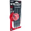 RoseArt Stealth Retractable 4 Count Medium 0.7MM Gel Pen with Comfort Grip, 4 Classic Colors, 2 Black, 1 Blue,1 Red, No Smear, No Bleed(4 count)