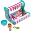 RoseArt Wooded Ice Cream Parlor Play Set 23 Piece Pretend Ice Cream Shop Gift for Toddler Ages 3 and Up