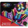 Rose Art Premium 24ct Soft Core Watercolor Pencils – Art Supplies for Drawing, Sketching, Adult Coloring in Design Storage Tin, multi (84402)