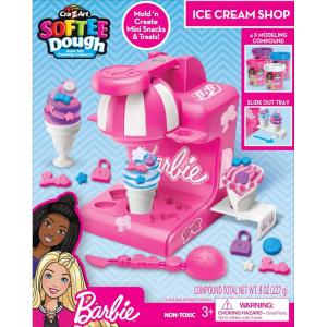 Barbie Softee Dough Ice Cream Playset with Ice Cream Maker, 4 Colors Modeling Compound, Press & Mold Mini Treats, Ages 3 and Up((Pack of 1))