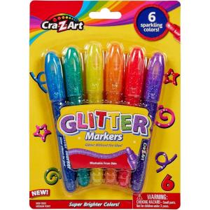 CRA-Z-Art Glitter Markers, 6 Count (10050)