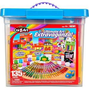 CRA-Z-Art Ultimate Art Extravaganza Art Tub Packed with 135+ Pieces, Arts & Crafts Set for Kids, Coloring Supplies for Girls and Boys, Great for Gifting for Ages 4 and Up