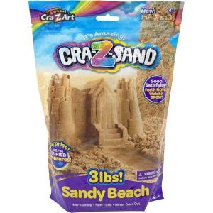 CRA-Z-Sand 3lb Bag of Beach Sand, Fun Sensory Toy w/ Tools for Ages 4+(Tan Sand)