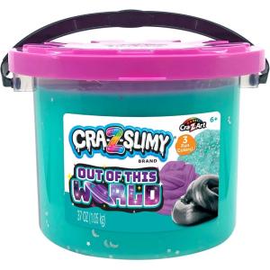 CRA-Z-Slimy Out of This World Slime – 37oz Bucket, 3 Different Slime Types: Fluffy, Metallic & Confetti