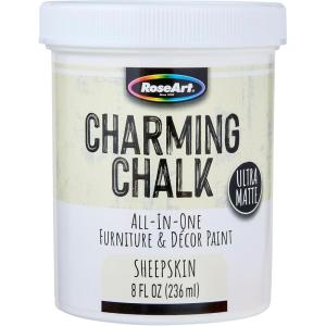 Charming Chalk All-In-One Furniture & Décor Paint – 8oz Sheepskin Cream, Ultra Matte Chalk Finish Paint, Ideal For All Techniques Including Distressing, No Prep Needed, Made In USA