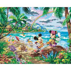 Cra-Z-Art Disney Dreams Collection Deluxe Paint by Number Thomas Kinkade Mickey & Minnie in Hawaii