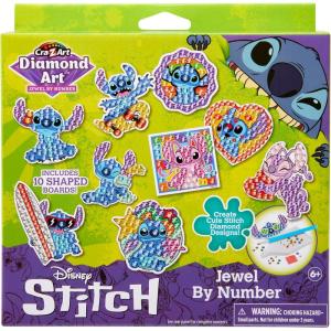 Cra-Z-Art Disney Stitch Gem by Number 10 Pack – 10 Individual Stitch Gem by Number Designs – Diamond Jewel by Number Art, Creative Gem Craft, Great Gift for Birthdays for Girls and Boys Ages 6 and Up