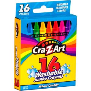 Cra-Z-Art Washable Crayons, Bulk Pack, 24 Count, 6 Packs of Crayons, Bulk School Supplies for Classroom, Back to School Essentials(16 Count (Pack of 1))