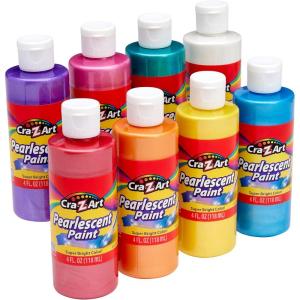 Cra-Z-Art Washable Glitter Paint Bulk Pack 8ct, Assorted Colors 4oz each bottle(Pearlescent 4 ounce)
