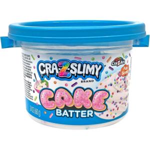 Cra-Z-Slimy Cake Batter Slime – 24 oz Extra Large Scented White Slime with Colorful Sprinkle Beads – Stretchy, Gooey, Mix-in Texture Fun