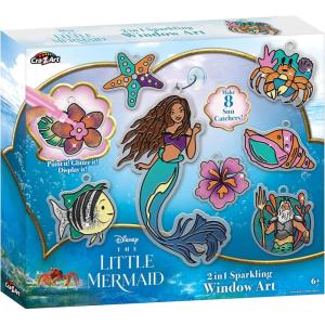 Disney The Little Mermaid 2-in 1 Sparkling Window Art Kit Makes 8 Sparkling Sun Catchers and Window Stickers, Ages 6 and Up