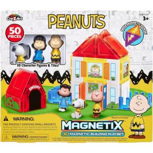 Magnetix 3D Peanuts Charlie Brown and Friends Magnetic Building Tile Playset, Educational, STEM Toys for Ages 3+, 50 Pieces