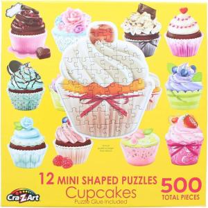 RoseArt – 13 Mini-Shaped – Pups in Cups – 500 Piece Jigsaw Puzzle for Kids and Adults(Cupcakes)