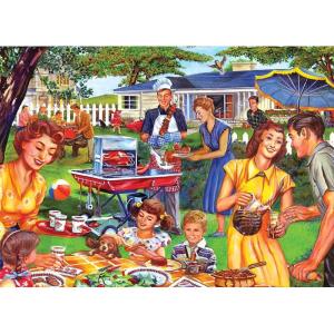 RoseArt – Back to The Past – Tailgating Fun – 750 Piece Jigsaw Puzzle for Adults(Backyard BBQ)