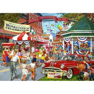 RoseArt – Back to The Past – Tailgating Fun – 750 Piece Jigsaw Puzzle for Adults(Hometown Celebration)