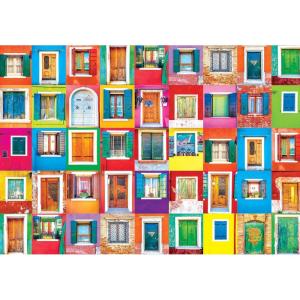 RoseArt – Kodak Premium – Cinque Terre Riomaggiore Village Italy – 1500 Piece Jigsaw Puzzle for Adults(Colorful Windows and Doors)