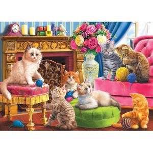 RoseArt – Kodak Premium – Magic Circus Parade – 3000 Piece Jigsaw Puzzle for Adults(Kittens by The Fireplace)