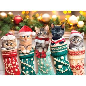 RoseArt – Kodak Premium – Sneaky Kats II – 350 Piece Jigsaw Puzzle for Adults(Kitten Stockings)