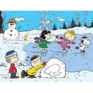 RoseArt – Peanuts – Ice Skating at The Pond – 100 Piece Jigsaw Puzzle for Kids and Adults(Ice Skating at The Pond)