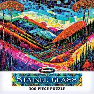 RoseArt – Stained Glass – The Sun Shines on Dreamland – 300 Piece Jigsaw Puzzle for Adults(Dreamland)