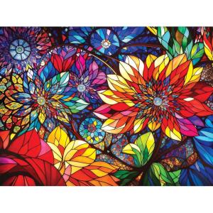 RoseArt – Stained Glass – The Sun Shines on Dreamland – 300 Piece Jigsaw Puzzle for Adults(Flowers)
