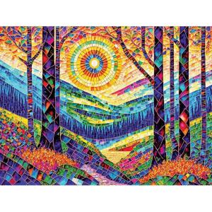 RoseArt – Stained Glass – The Sun Shines on Dreamland – 300 Piece Jigsaw Puzzle for Adults(The Sun Shines on Dreamland)