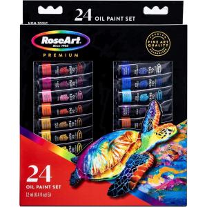 RoseArt Premium Oil Paint – Set 24 Colors, Maximum Strength Pigmented Oil Paints for Casual to Professional Artists, multi(24 Color)